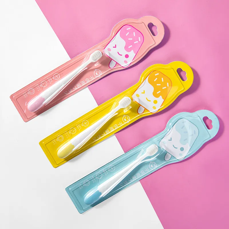 CHENYISHENG Ice Cream 10 000 Filaments Toothbrush 1 Pack For Ages 1 3 Wave Bristles Baby Ice Cream Toothbrush-3