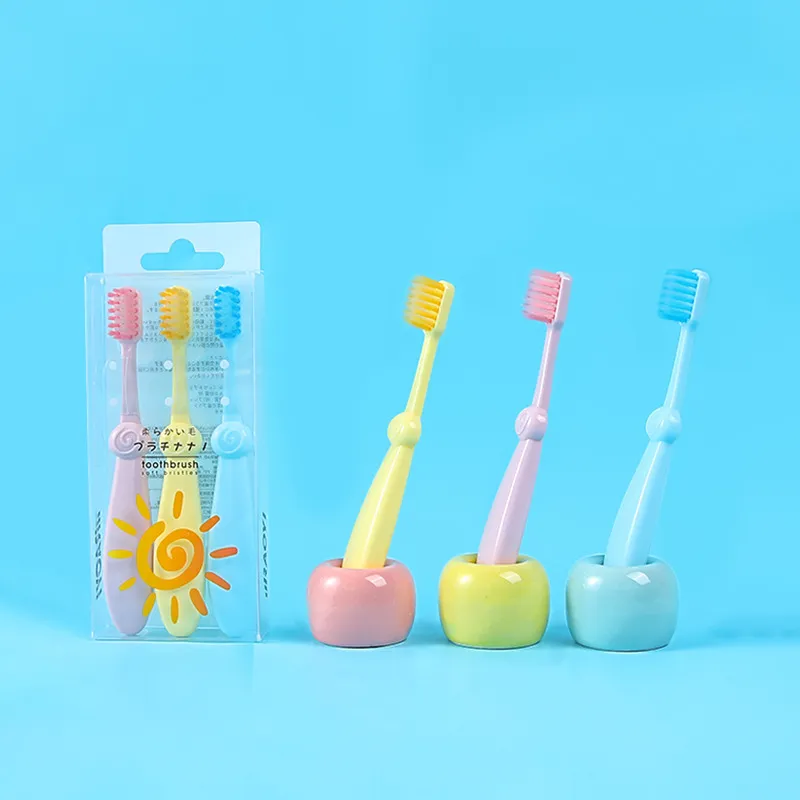 CHENYISHENG 3 Pack 2 5 Years Old Macaron Baby Toothbrush For Primary Teeth Soft Bristles-6