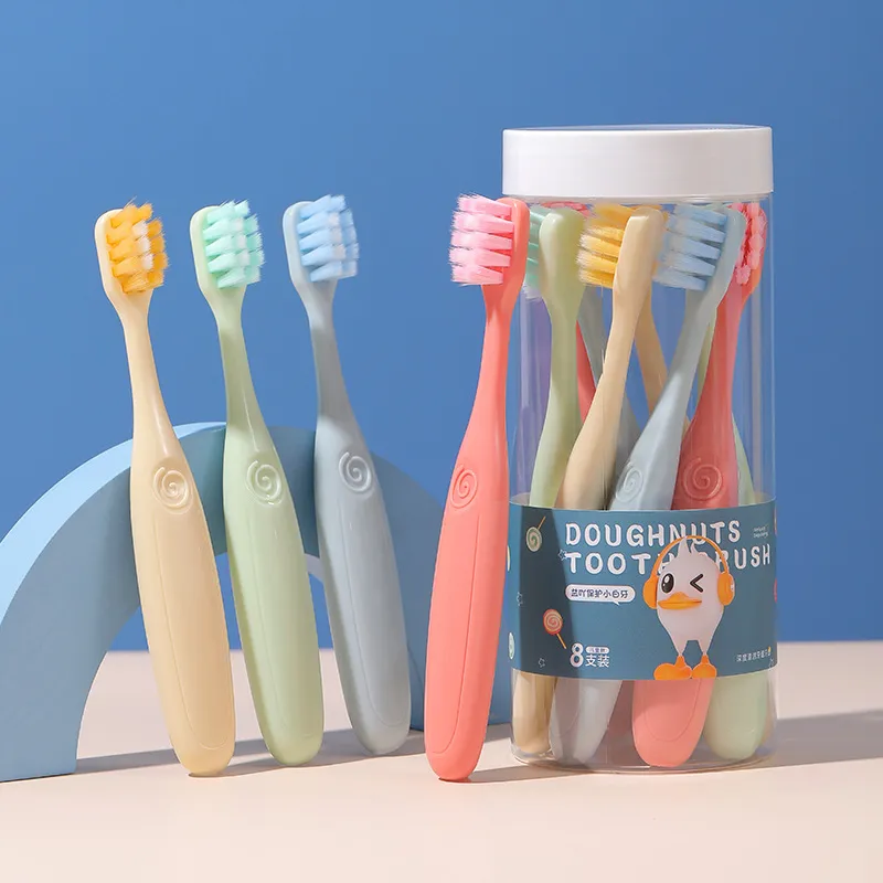 CHENYISHENG Kids Soft Fur Toothbrushes Interdental Cleaning Tongue Scraping Gum Massage 8 Pieces Per Barrel-4