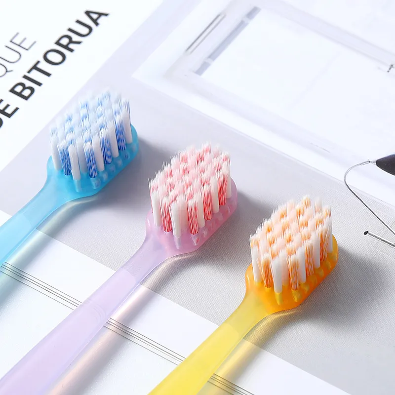 CHENYISHENG Japanese Spiral Hair Iridescent Starry Toothbrush 3-Pack Adult Use Wide Head Soft Bristle Toothbrush-8