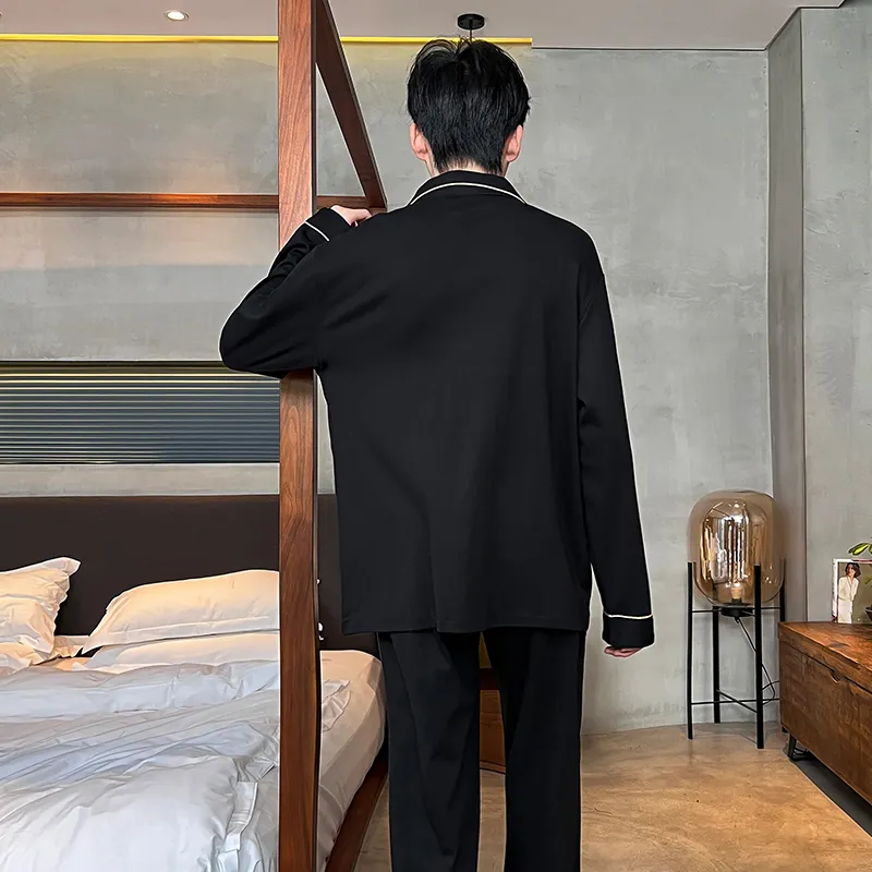 YUZHAOLIN Pajama Set Men's Black-1