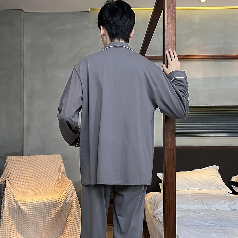 YUZHAOLIN Pajama Set Men's Gray-1