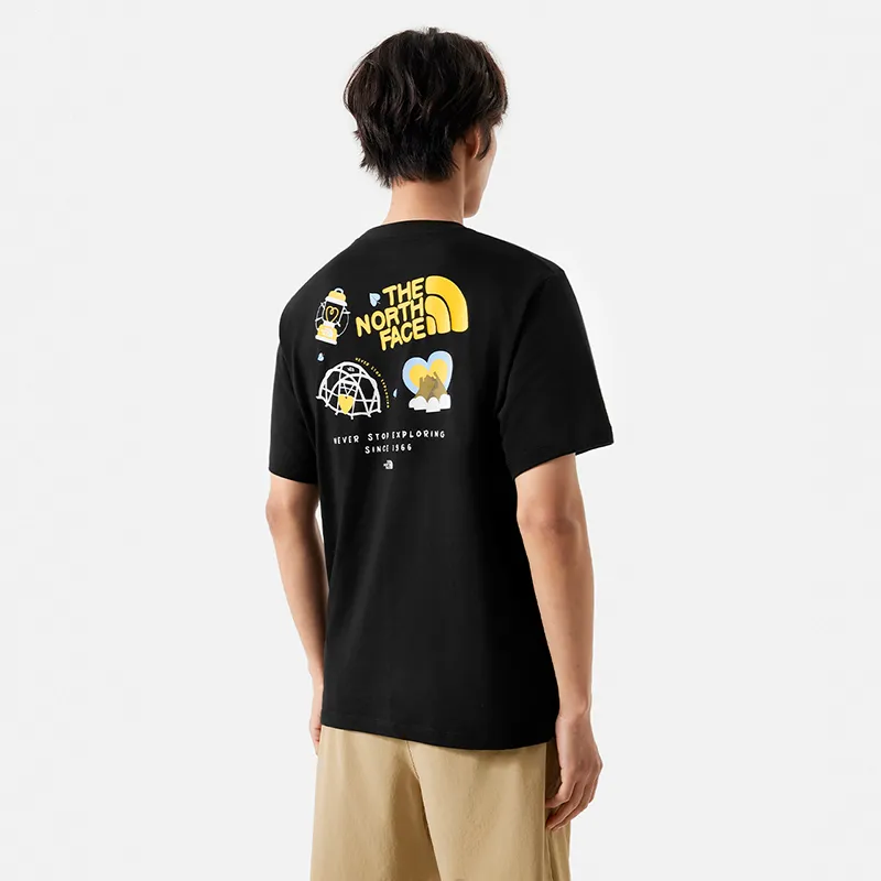 THE NORTH FACE Graffiti Logo Printing T-shirt Black-3