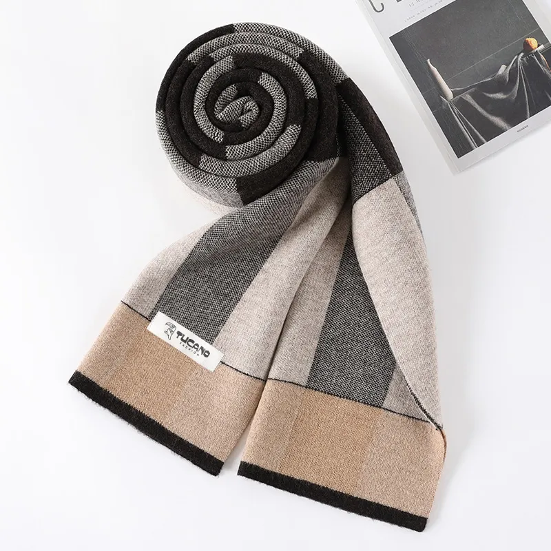 TUCANO Wool Knit Scarves Men's Black/Khaki/Light Gray/Camel-3