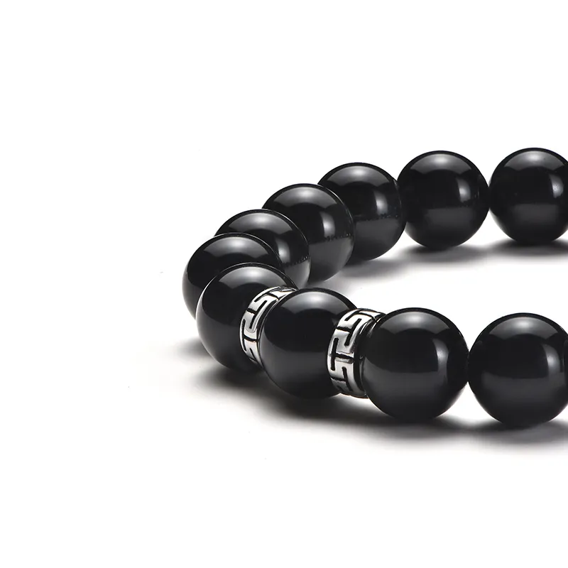 IDEAGEMER Obsidian Bracelets Men's-2