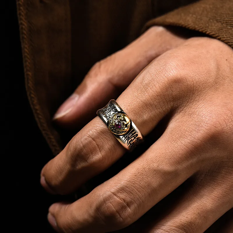 IDEAGEMER 925 Sterling Silver Rings Men's Silver-1