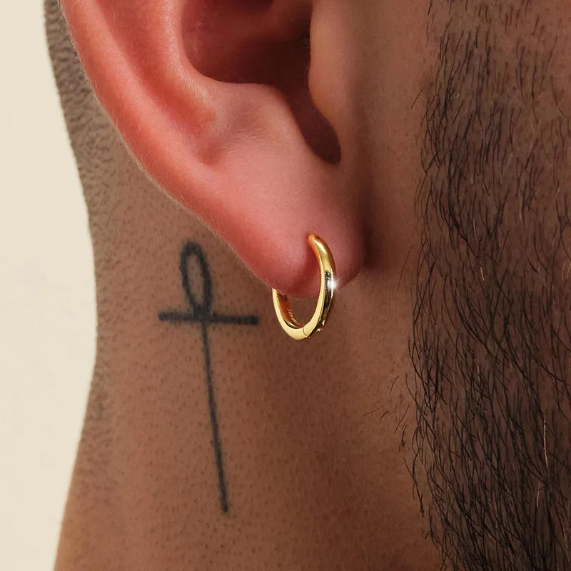 IDEAGEMER S925 Silver Earrings Men's-1