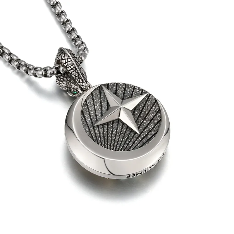 IDEAGEMER 925 Sterling Silver Necklaces Men's-9
