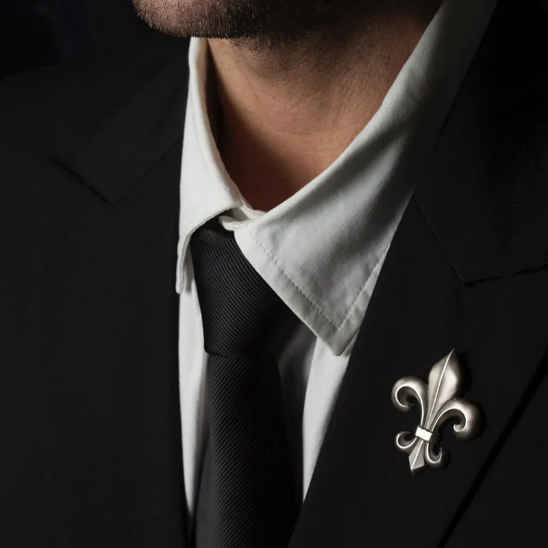 IDEAGEMER 925 Sterling Silver Brooches Men's-4