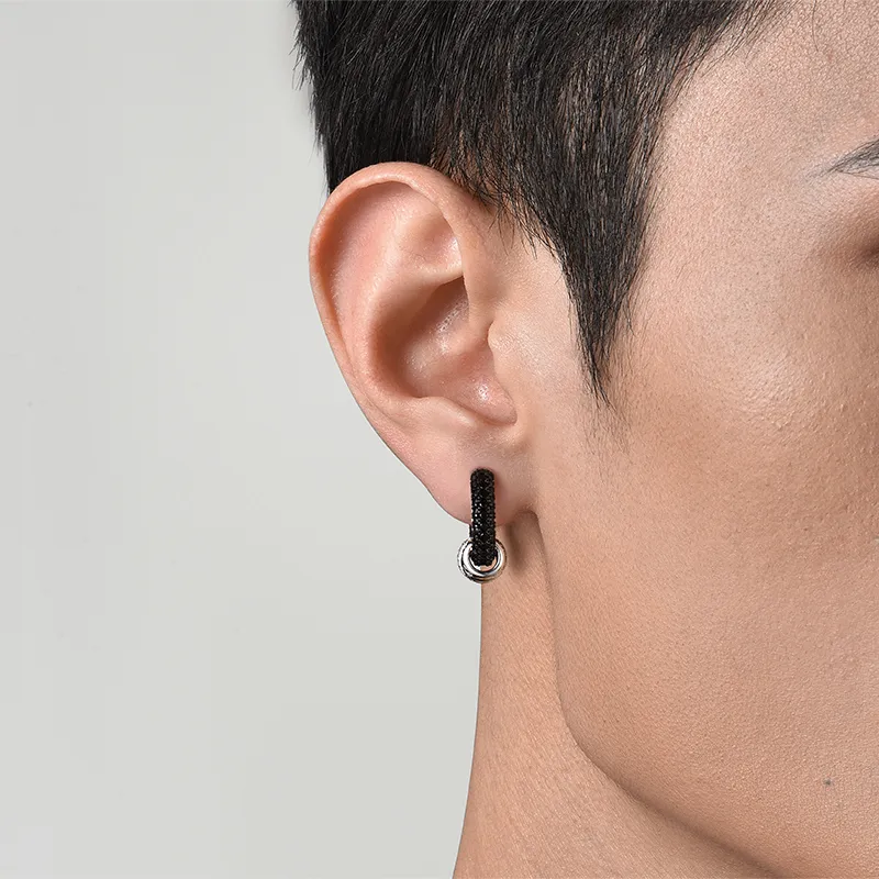 IDEAGEMER 925 Sterling Silver Earrings Men's-1