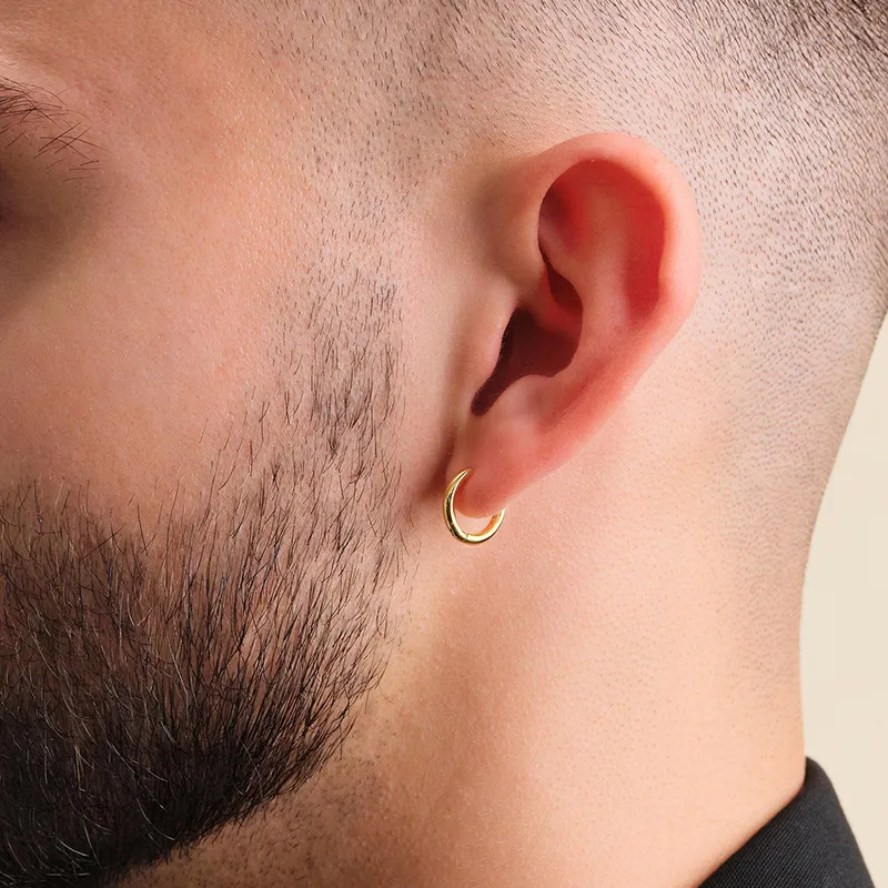IDEAGEMER S925 Silver Earrings Men's-3