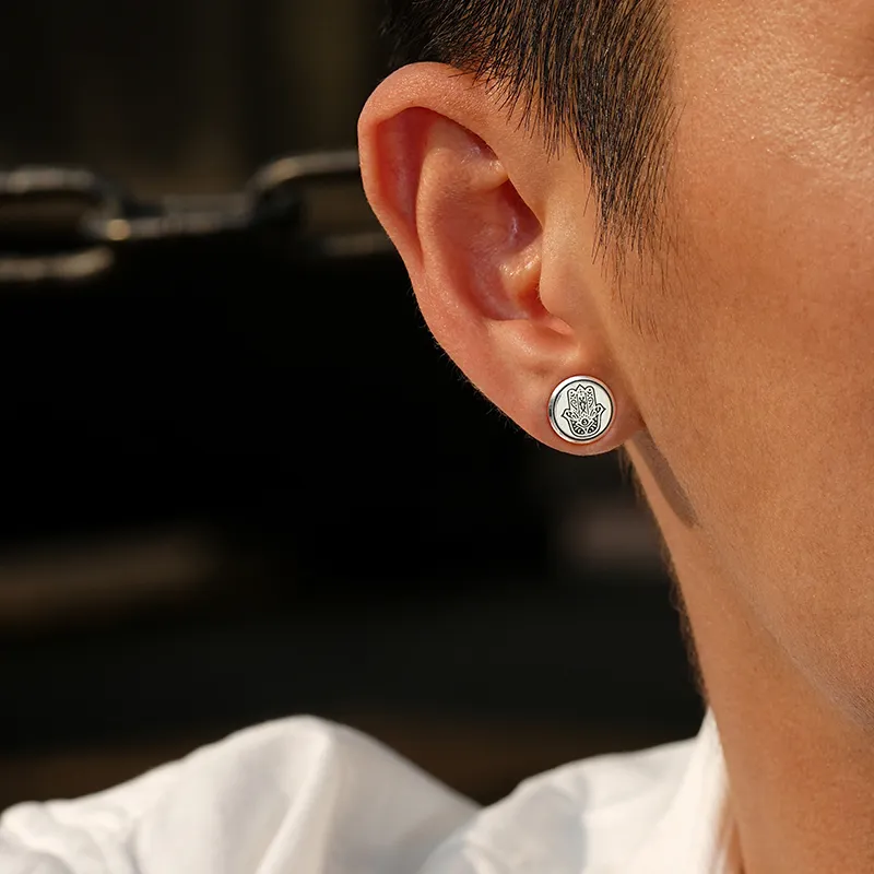 IDEAGEMER 925 Sterling Silver Clip On Earrings Men's-3