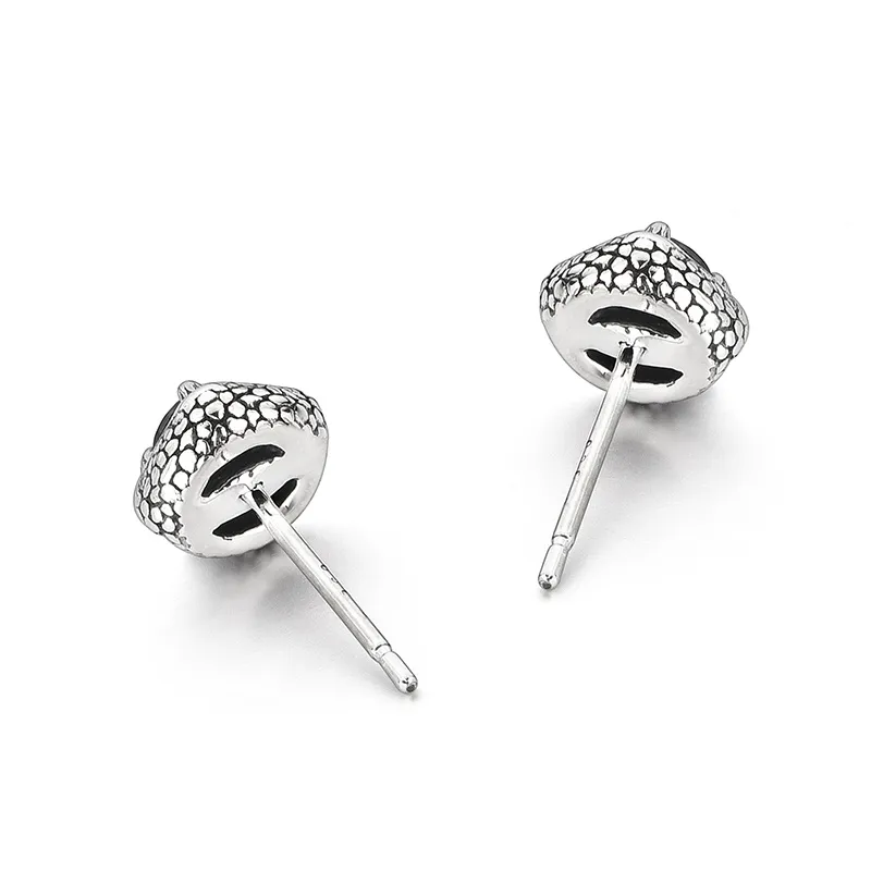 IDEAGEMER 925 Sterling Silver Stud Earrings Men's Black-6