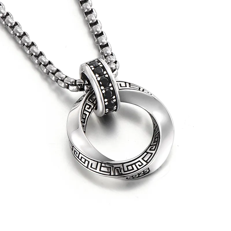 IDEAGEMER 925 Sterling Silver Necklaces Men's-5