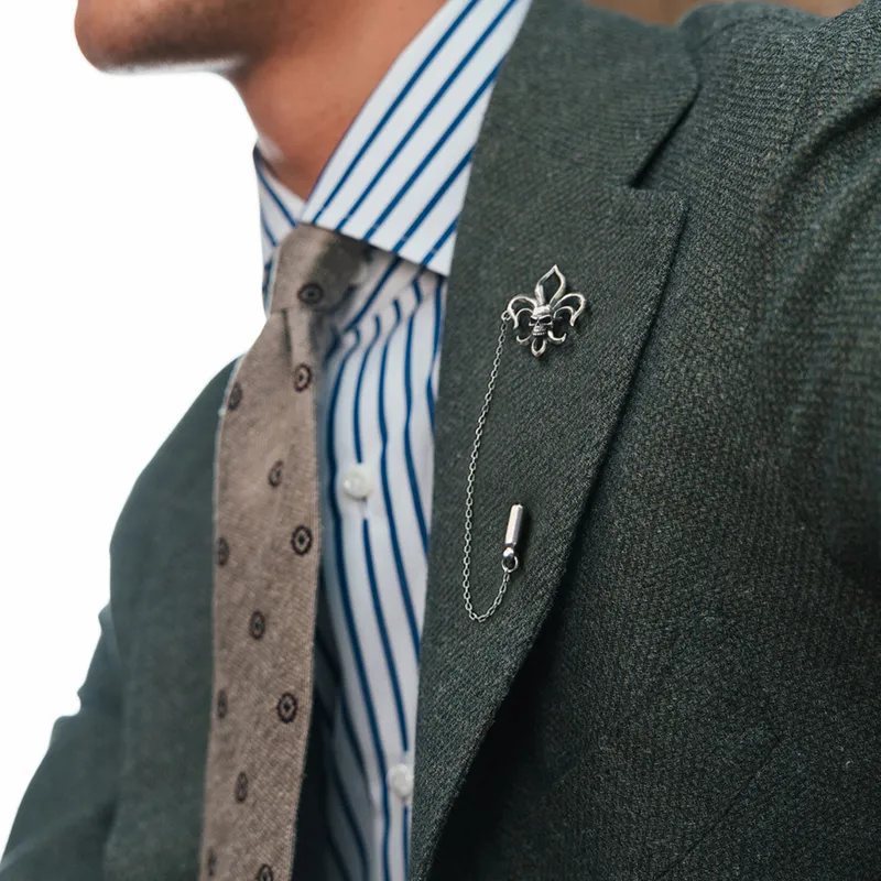 IDEAGEMER 925 Sterling Silver Brooches Men's-2