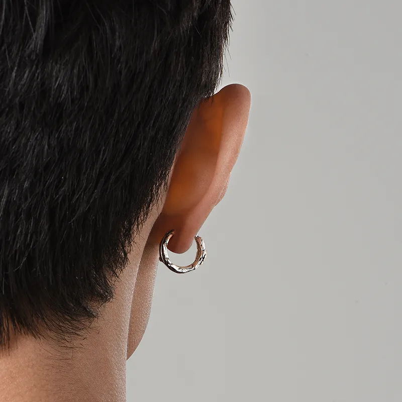 IDEAGEMER S925 Silver Earrings Men's-3
