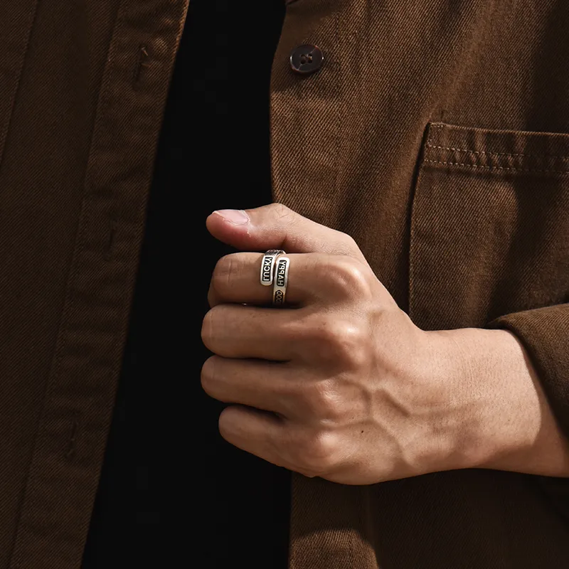 IDEAGEMER S925 Silver Rings Men's-3