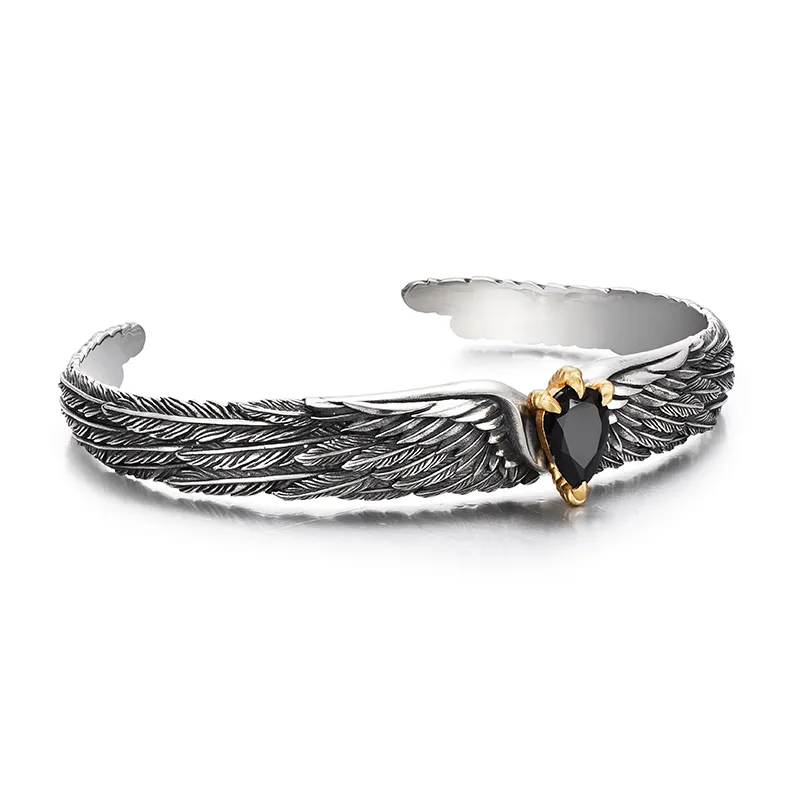 IDEAGEMER 925 Sterling Silver Bangles Men's-2