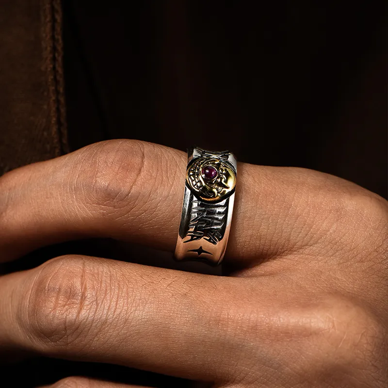 IDEAGEMER 925 Sterling Silver Rings Men's Silver-3
