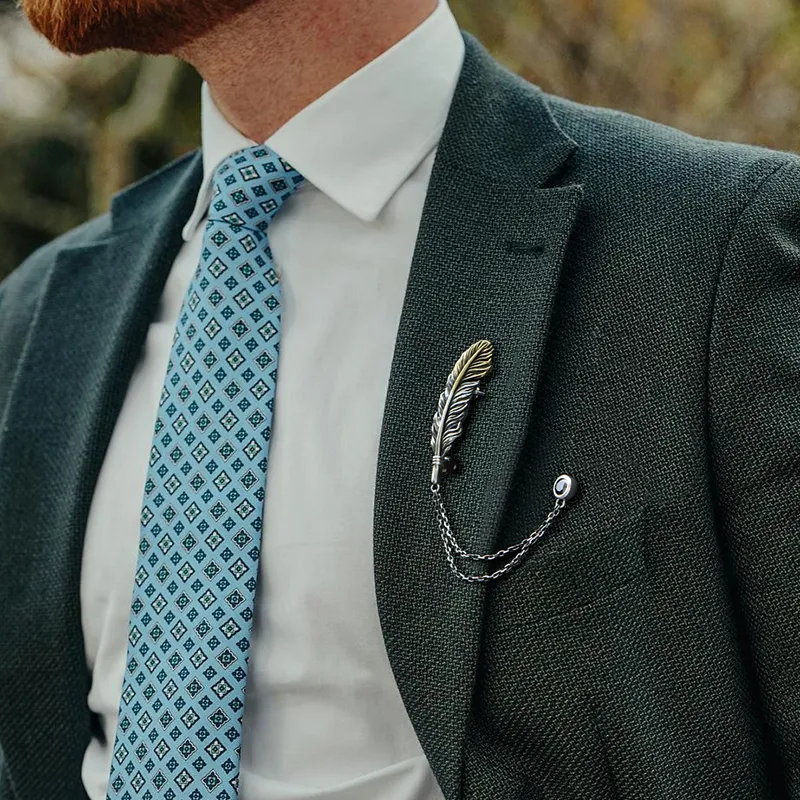 IDEAGEMER 925 Sterling Silver Brooches Men's-7