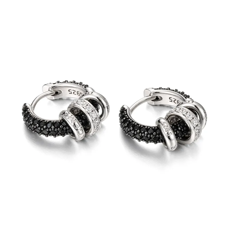 IDEAGEMER 925 Sterling Silver Earrings Men's-6