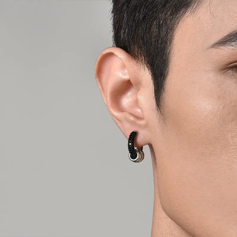 IDEAGEMER 925 Sterling Silver Earrings Men's-3