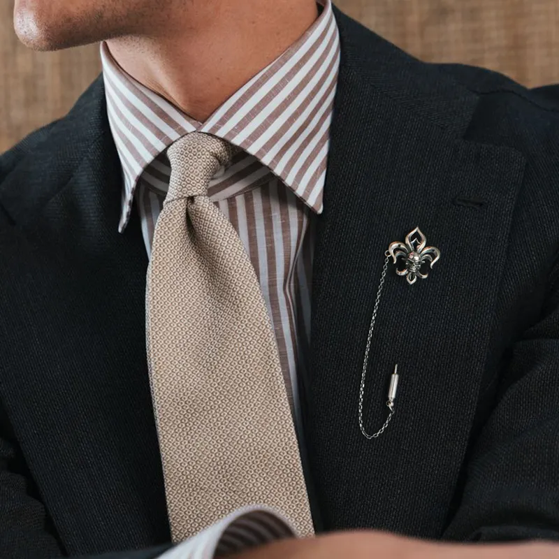 IDEAGEMER 925 Sterling Silver Brooches Men's-1