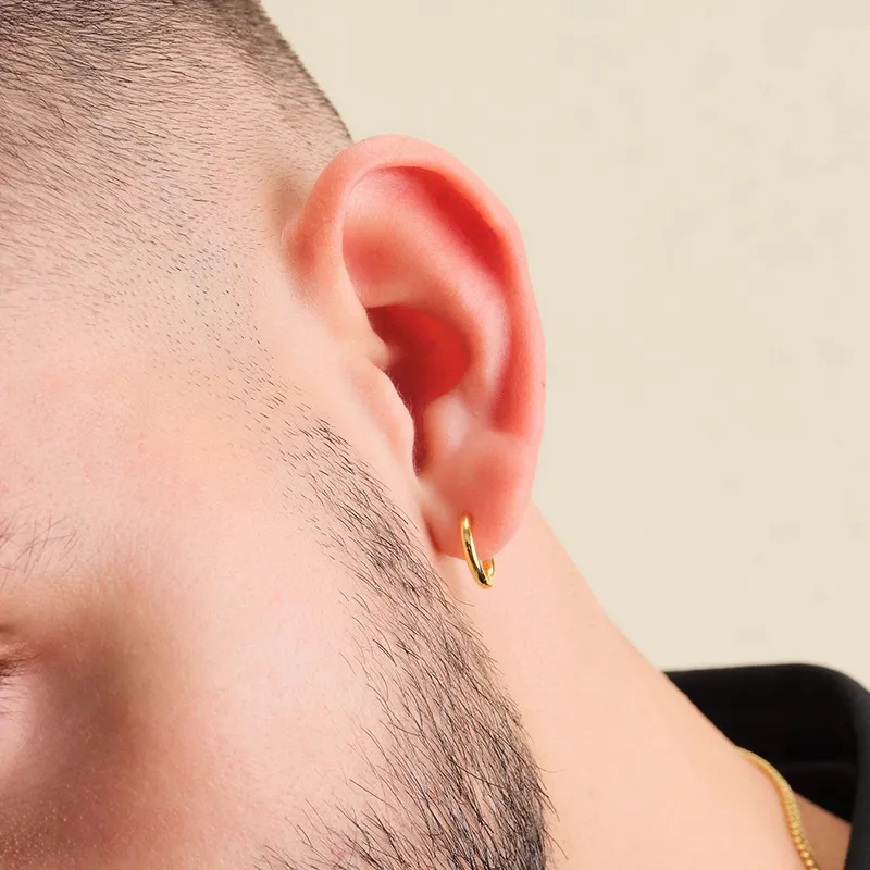 IDEAGEMER S925 Silver Earrings Men's-2