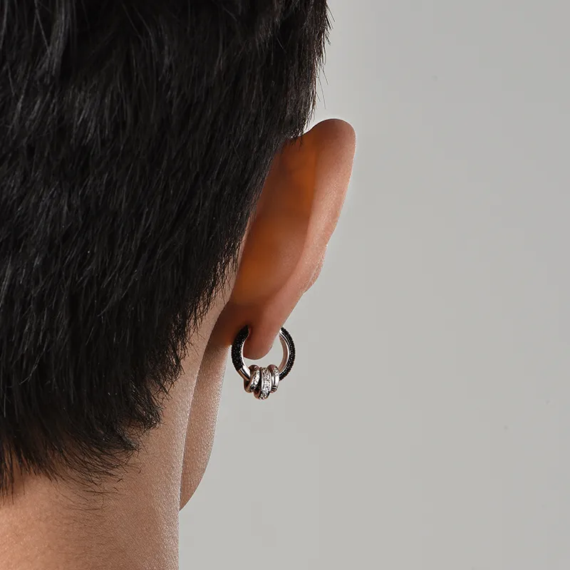 IDEAGEMER 925 Sterling Silver Earrings Men's-4