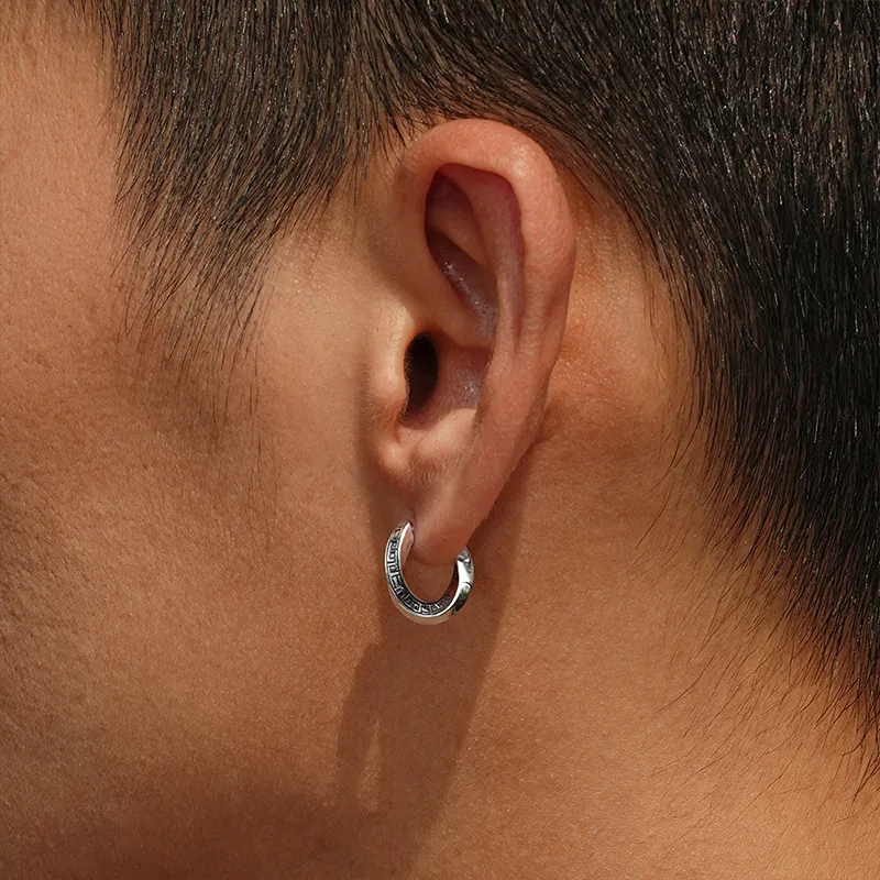 IDEAGEMER 925 Sterling Silver Earrings Men's-3
