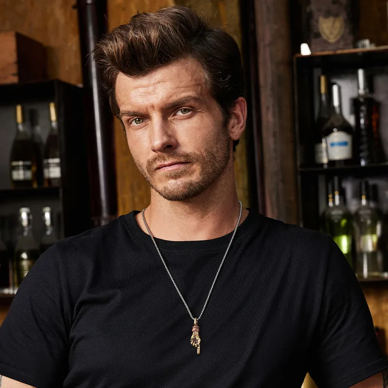 IDEAGEMER Brass Necklaces Men's-1