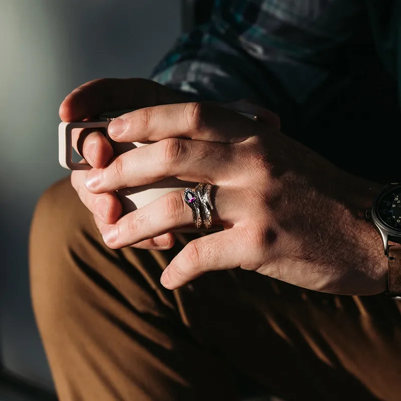 IDEAGEMER S925 Silver Rings Men's-1
