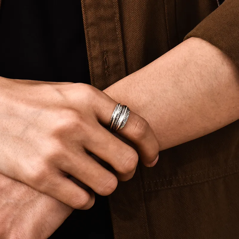 IDEAGEMER 925 Sterling Silver Rings Men's-2