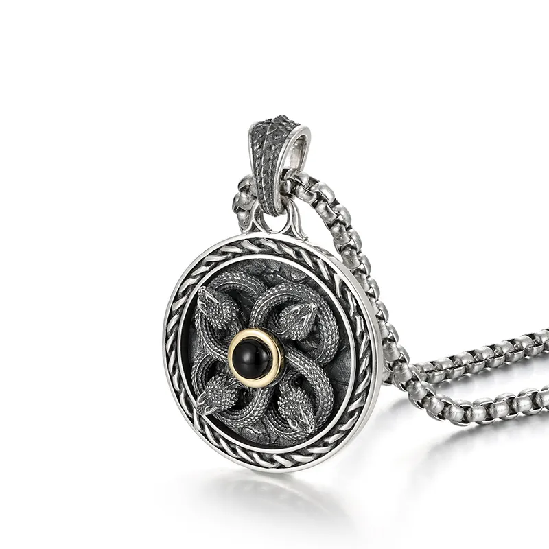 IDEAGEMER S925 Silver Necklaces Men's-3