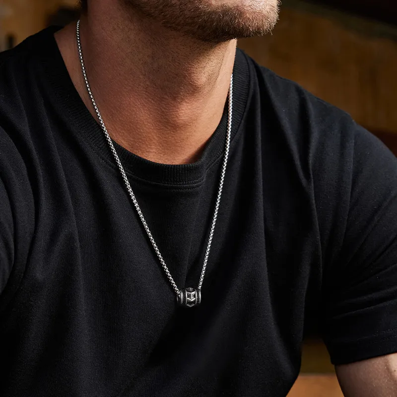 IDEAGEMER 925 Sterling Silver Necklaces Men's-5