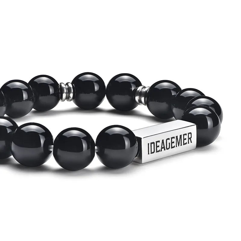IDEAGEMER Obsidian Bracelets Men's-3