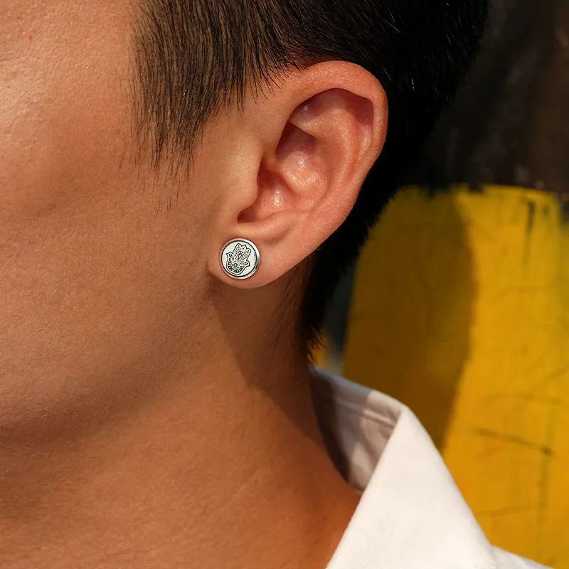 IDEAGEMER 925 Sterling Silver Clip On Earrings Men's-2