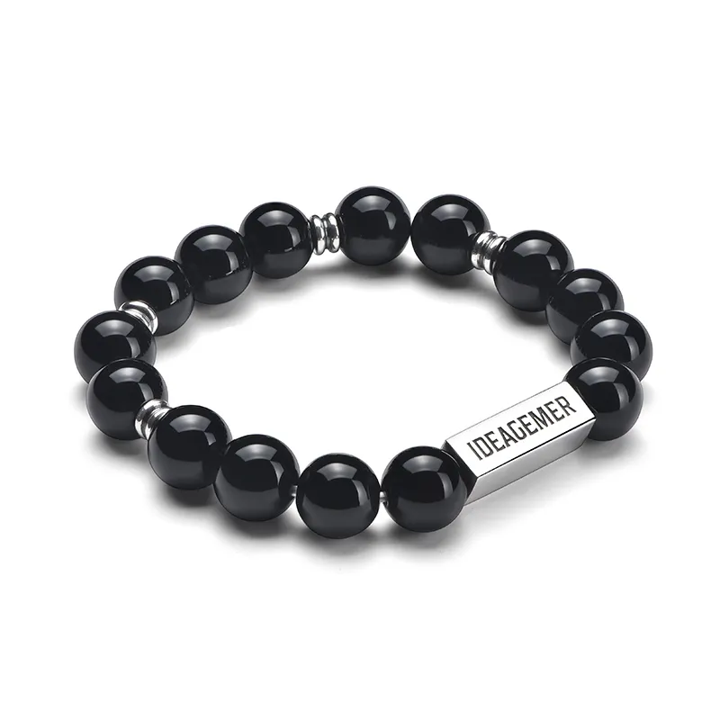 IDEAGEMER Obsidian Bracelets Men's-1