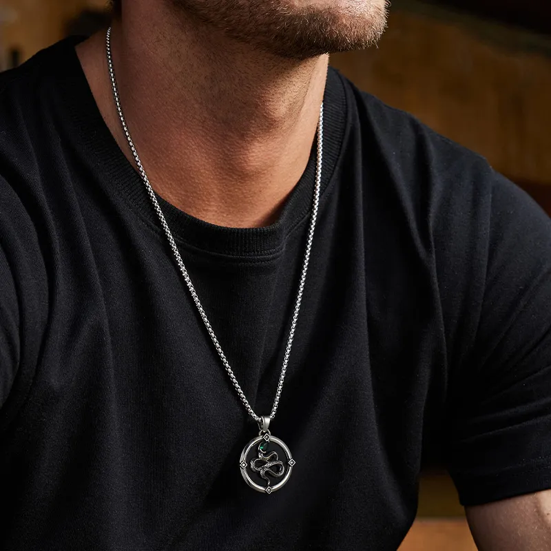 IDEAGEMER Agate Necklaces Men's-1