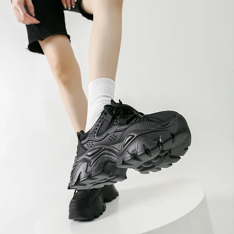 WOOS BOBO Breathable Lightweight Height Increasing Low Top Chunky Sneakers Women's-16