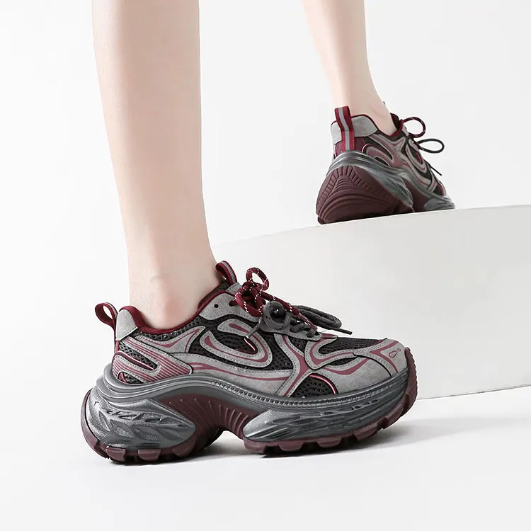 WOOS BOBO Breathable, Supportive, Lightweight, Height Increasing, Thermal Chunky Sneakers Women's-9