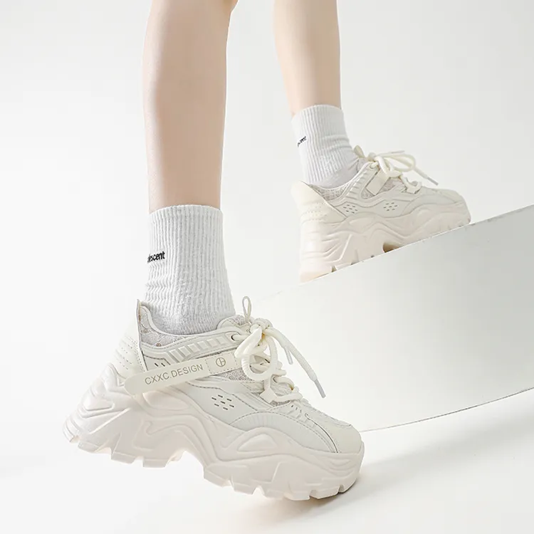 WOOS BOBO Breathable Lightweight Height Increasing Low Top Chunky Sneakers Women's-8