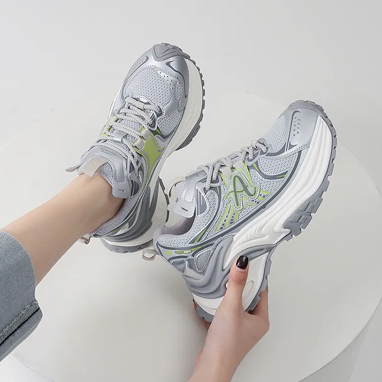 WOOS BOBO Cushioning Breathable Coverage Support Balance Lightweight Height Increasing Low-Top Chunky Sneakers Women's-10