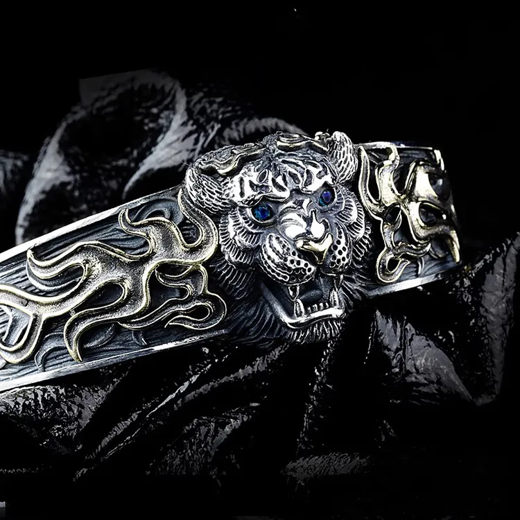 IDEE CREATIVE IDEA FOR YOU 925 Sterling Silver Copper Bangles Men's-3