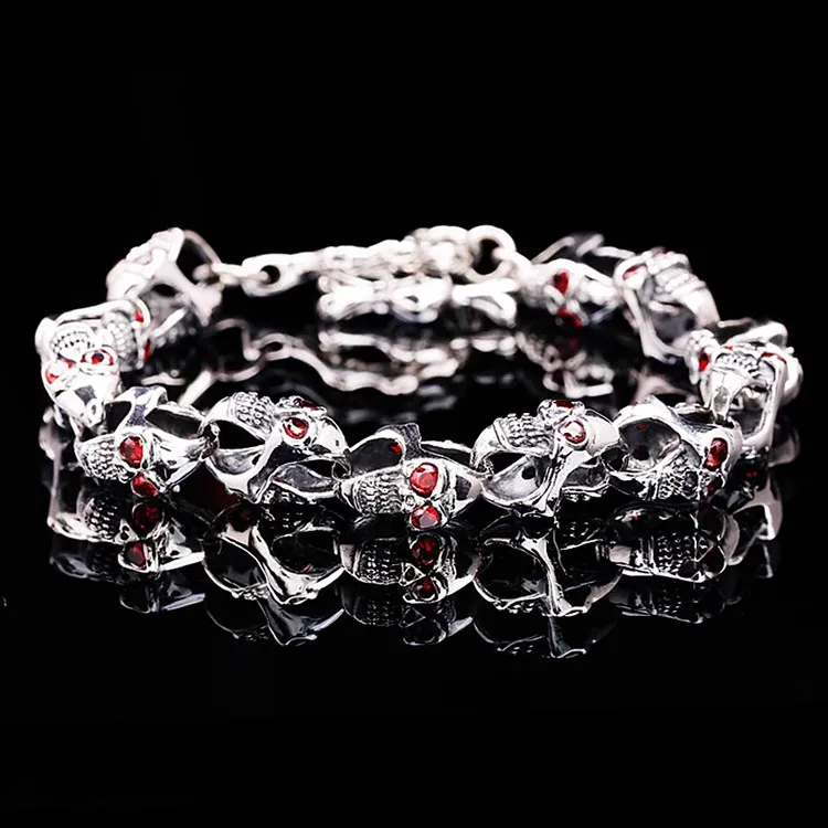 IDEE CREATIVE IDEA FOR YOU 925 Sterling Silver Imitation Gemstone Bracelets Men's-4