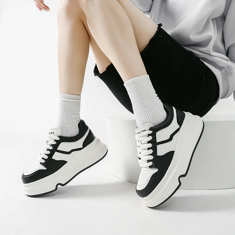 WOOS BOBO Cushioning Height Increasing Low Top Stylish Skateboarding Shoes Women's-4