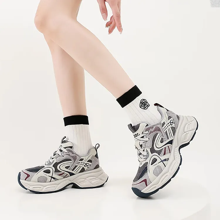 WOOS BOBO Support Lightweight Height Increasing Low Top Chunky Sneakers Women's-4