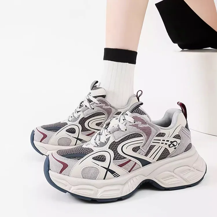 WOOS BOBO Support Lightweight Height Increasing Low Top Chunky Sneakers Women's-5