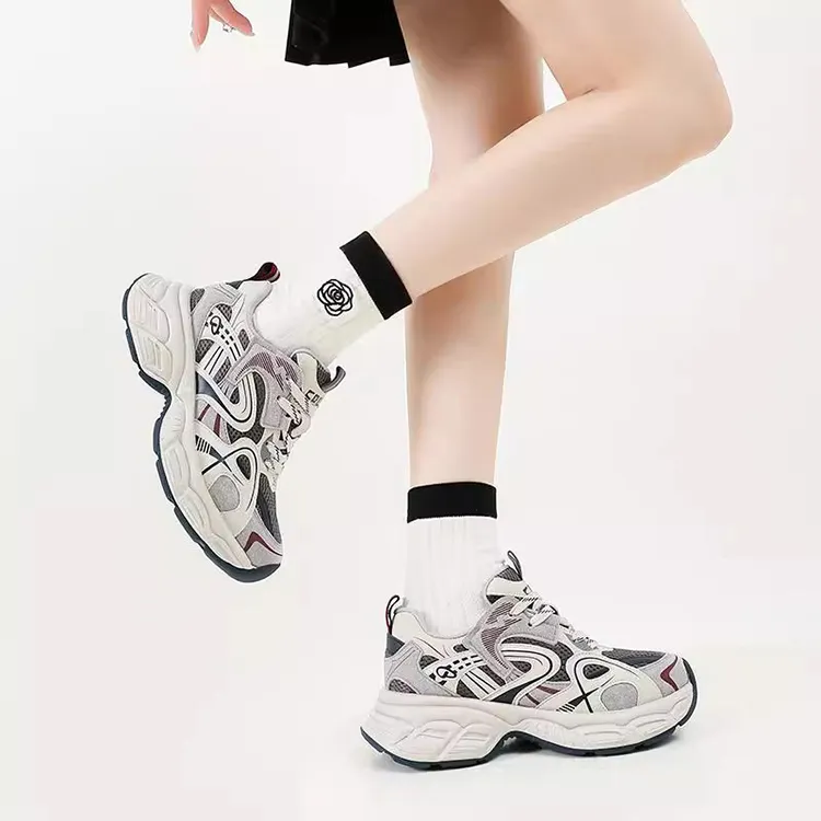 WOOS BOBO Support Lightweight Height Increasing Low Top Chunky Sneakers Women's-3