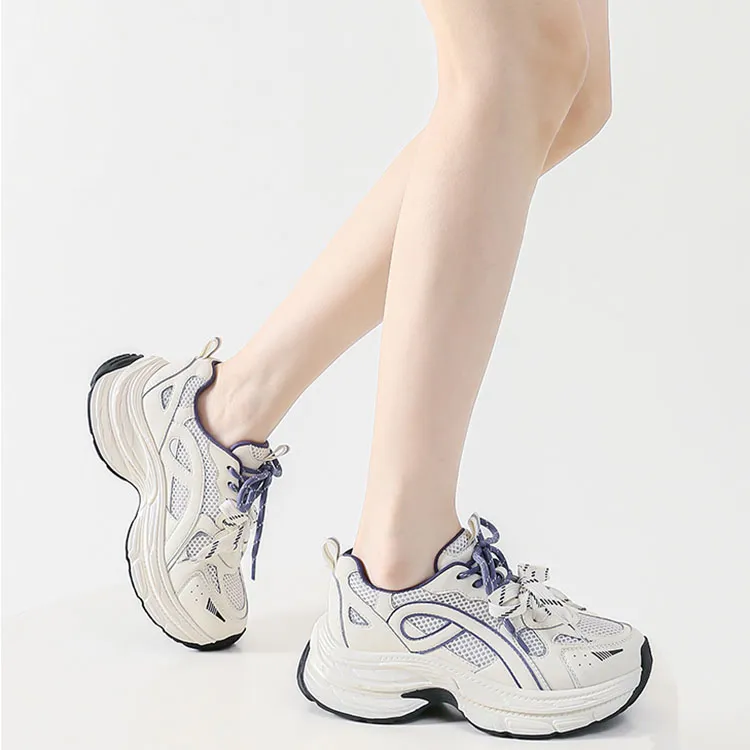 WOOS BOBO Lightweight Height Increasing Low Top Chunky Sneakers Women's-4